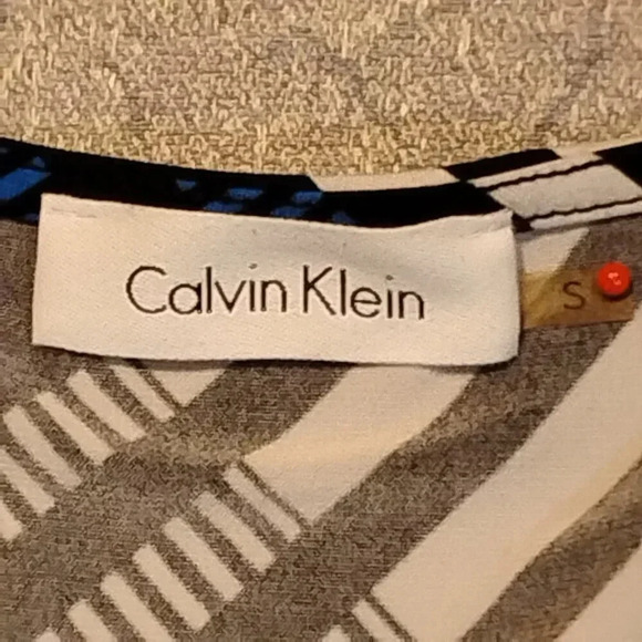 Calvin Klein Women's Sleeveless Black/Blue/White Cowl Neck Tank Top Size Small - Picture 3 of 8